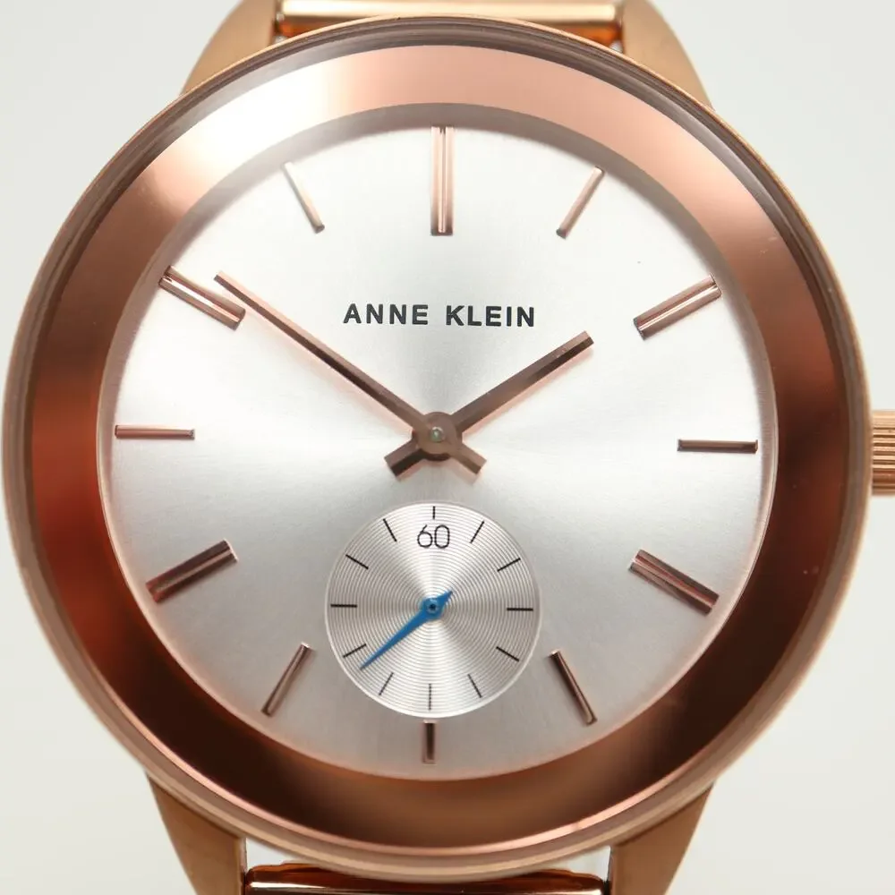 Anne Klein Rose Gold Tone Small Seconds 38mm Womens Watch w New Battery